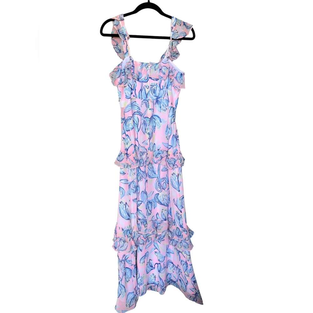 Lilly Pulitzer Riland Ruffle Maxi Dress Size 2 - Picture 3 of 8